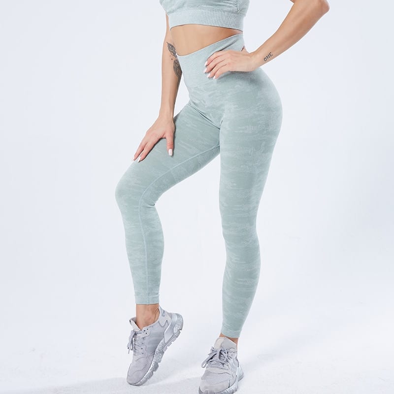 SALSPOR Women Vital Seamless Yoga Pants Camouflage High Elastic Push Up Gym Leggings Sport Fitness Running Leggings Female