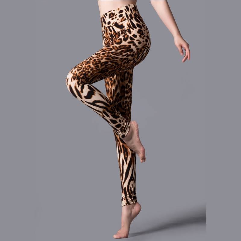 YSDNCHI New Stripe Leopard Print Leggings Women High Waist Legings Work Out Legging Sporting Push Up Trousers Fitness Leggins