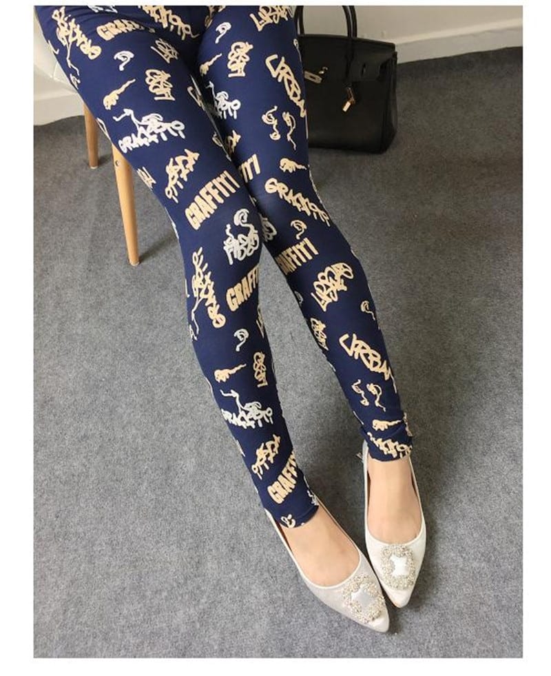 CUHAKCI Printing Leggins Plus size Legging High Quality Legging Women Fitness Pants Elasticity Floral Printed Legging