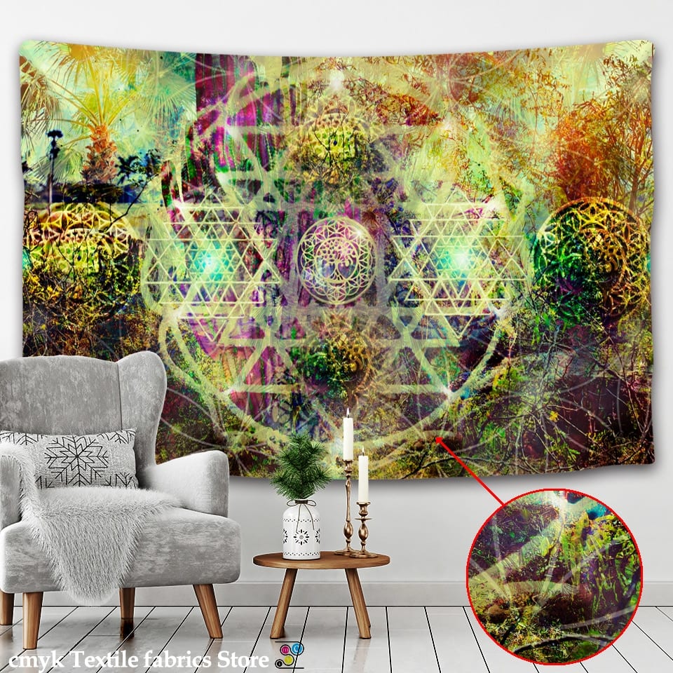 India Mandala Tapestry Wall Hanging Boho Decor Wall Cloth Tapestries Psychedelic Hippie Night Moon Tapestry Mandala Wall Carpet