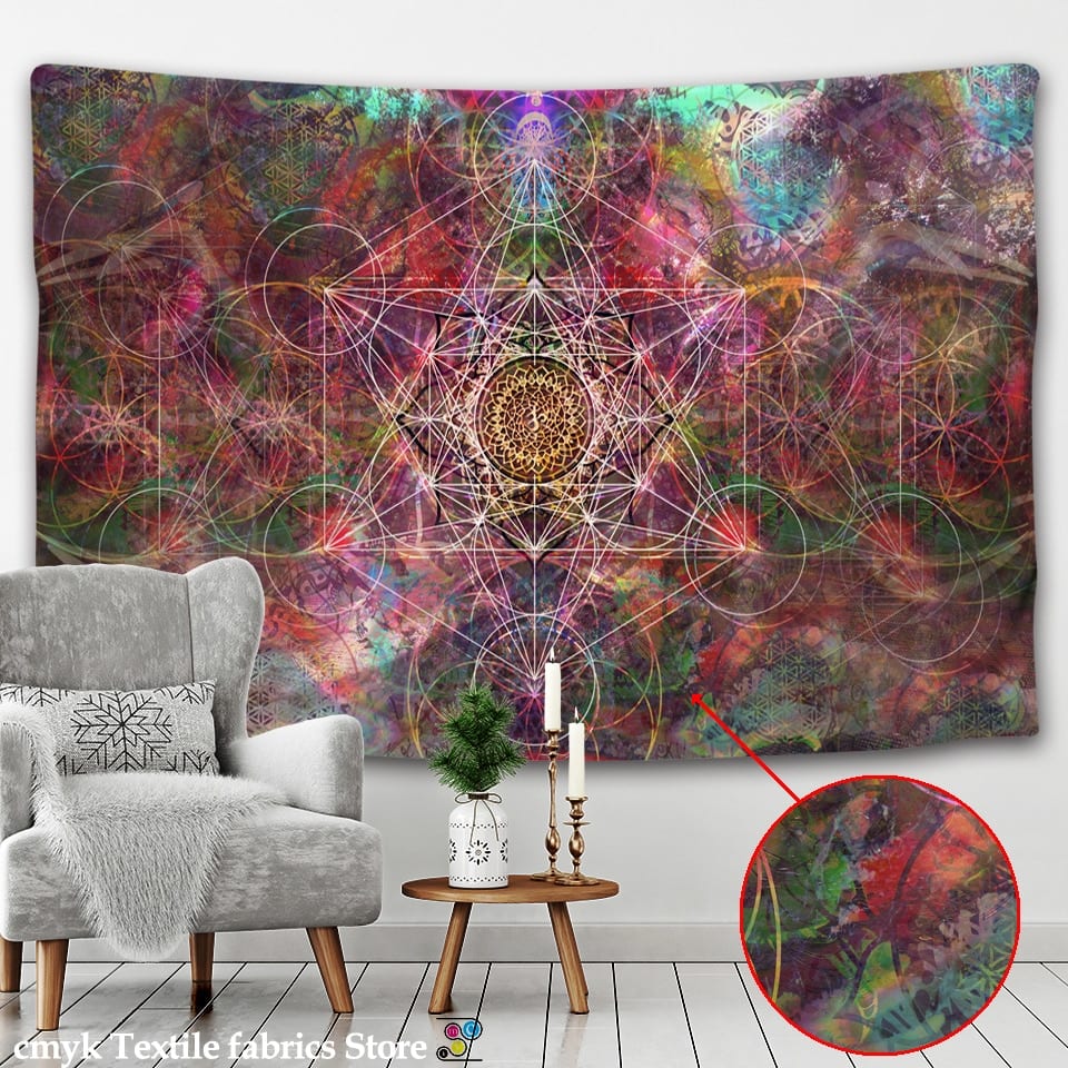 India Mandala Tapestry Wall Hanging Boho Decor Wall Cloth Tapestries Psychedelic Hippie Night Moon Tapestry Mandala Wall Carpet