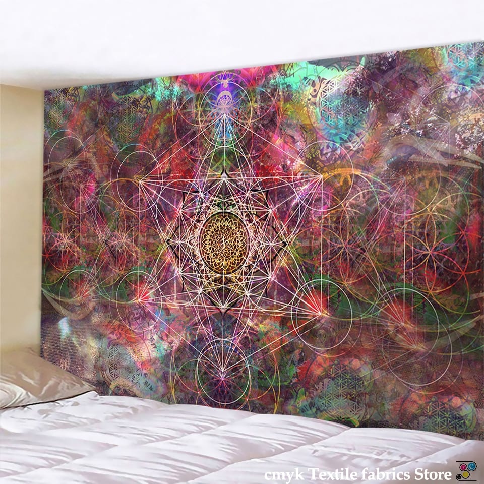 India Mandala Tapestry Wall Hanging Boho Decor Wall Cloth Tapestries Psychedelic Hippie Night Moon Tapestry Mandala Wall Carpet