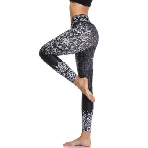 NADANBAO 2020 New High-Waist Mandala Leggings Gradient Color Workout Pants Chakra Fitness Leggin For Women Elastic Pants Plus