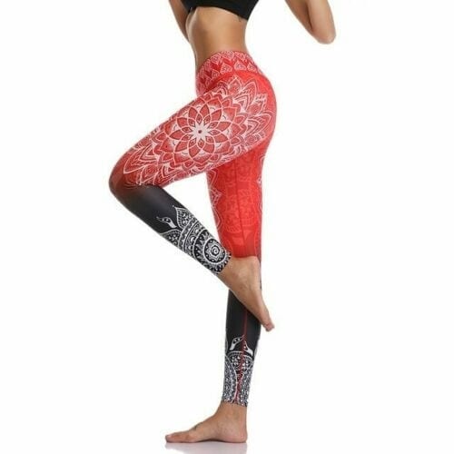 NADANBAO 2020 New High-Waist Mandala Leggings Gradient Color Workout Pants Chakra Fitness Leggin For Women Elastic Pants Plus