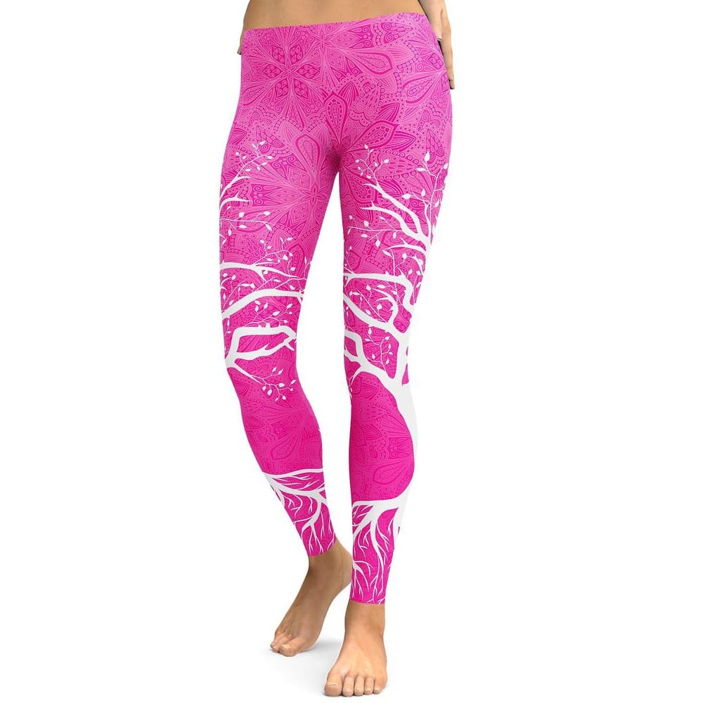 NADANBAO New Arrival Tree Digital Printed Leggings Women Hight Waist Plus Size Leggins Bodycon Block Color Fitness Pants