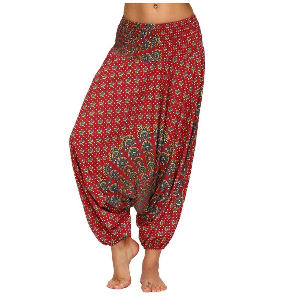 Harem Pants Women's Ladies Casual Summer Loose Trousers Штаны Female Baggy Boho Aladdin Print Casual Fashion Jumpsuit Pants 2019