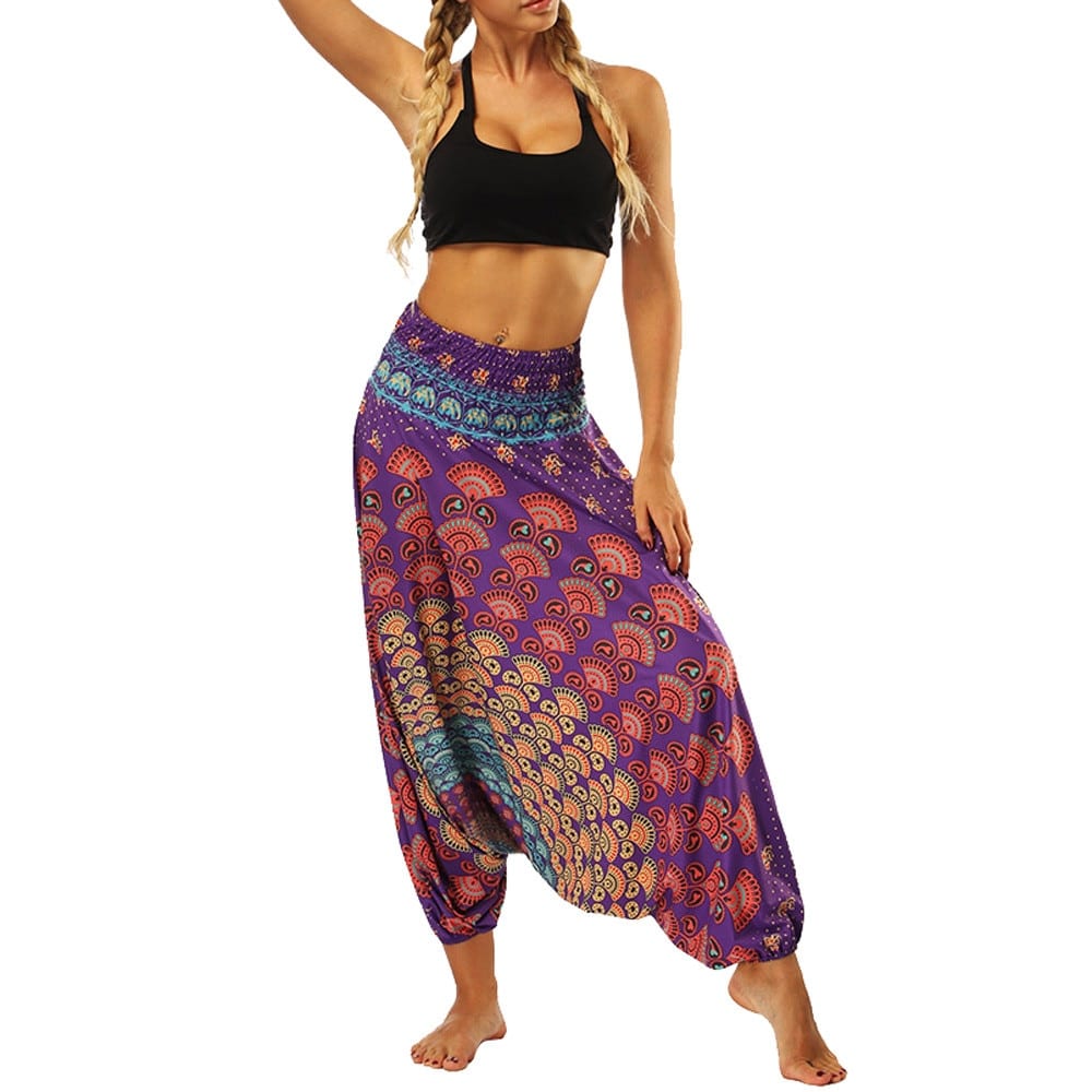 Harem Pants Women's Ladies Casual Summer Loose Trousers Штаны Female Baggy Boho Aladdin Print Casual Fashion Jumpsuit Pants 2019