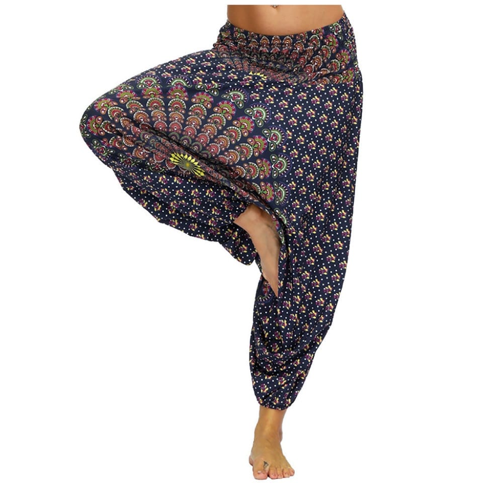 Harem Pants Women's Ladies Casual Summer Loose Trousers Штаны Female Baggy Boho Aladdin Print Casual Fashion Jumpsuit Pants 2019