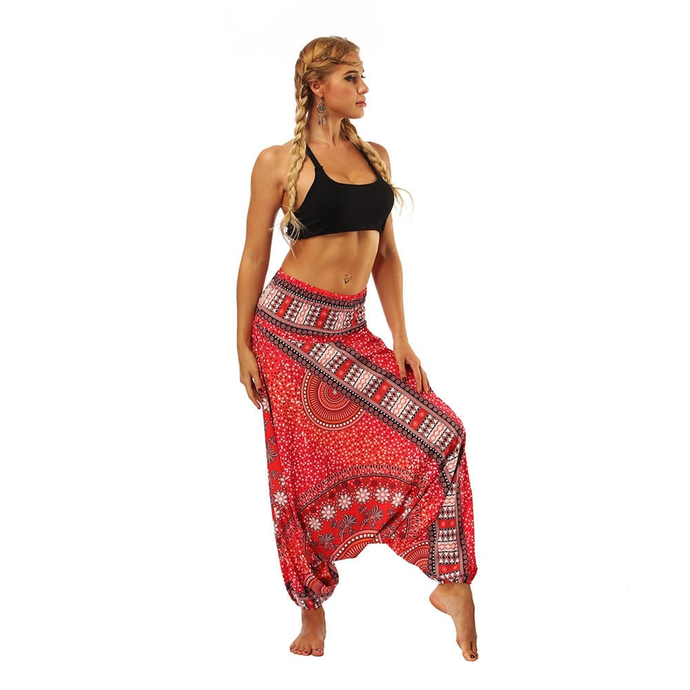 Harem Pants Women's Ladies Casual Summer Loose Trousers Штаны Female Baggy Boho Aladdin Print Casual Fashion Jumpsuit Pants 2019