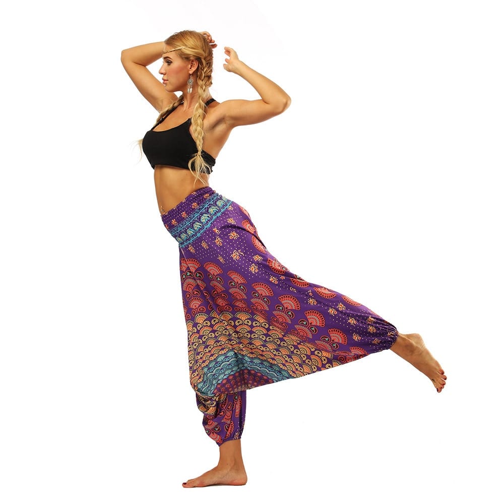 Harem Pants Women's Ladies Casual Summer Loose Trousers Штаны Female Baggy Boho Aladdin Print Casual Fashion Jumpsuit Pants 2019