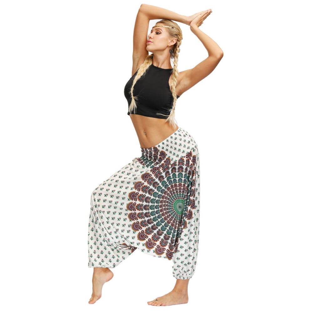 Harem Pants Women's Ladies Casual Summer Loose Trousers Штаны Female Baggy Boho Aladdin Print Casual Fashion Jumpsuit Pants 2019