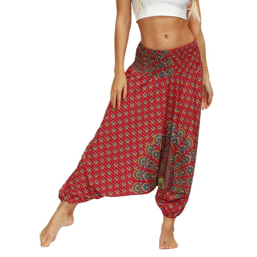 Harem Pants Women's Ladies Casual Summer Loose Trousers Штаны Female Baggy Boho Aladdin Print Casual Fashion Jumpsuit Pants 2019