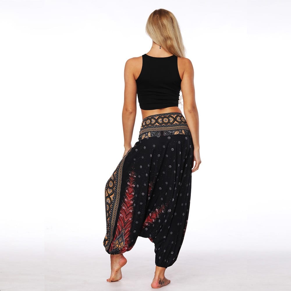 Harem Pants Women's Ladies Casual Summer Loose Trousers Штаны Female Baggy Boho Aladdin Print Casual Fashion Jumpsuit Pants 2019