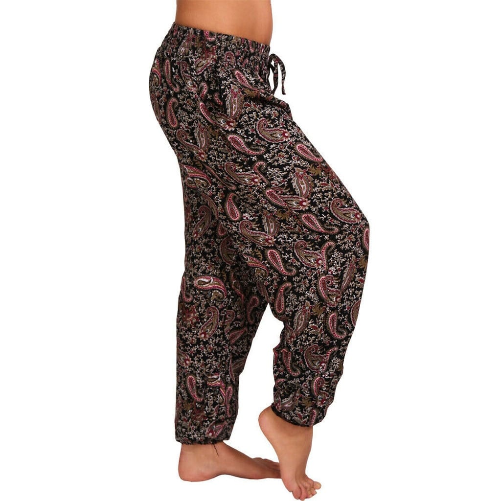 Summer Pants Women Casual Plus Size 5XL Strap Digital Print Elastic Waist Drawstring Loose Long брюки Fashion 8 Colors Trousers