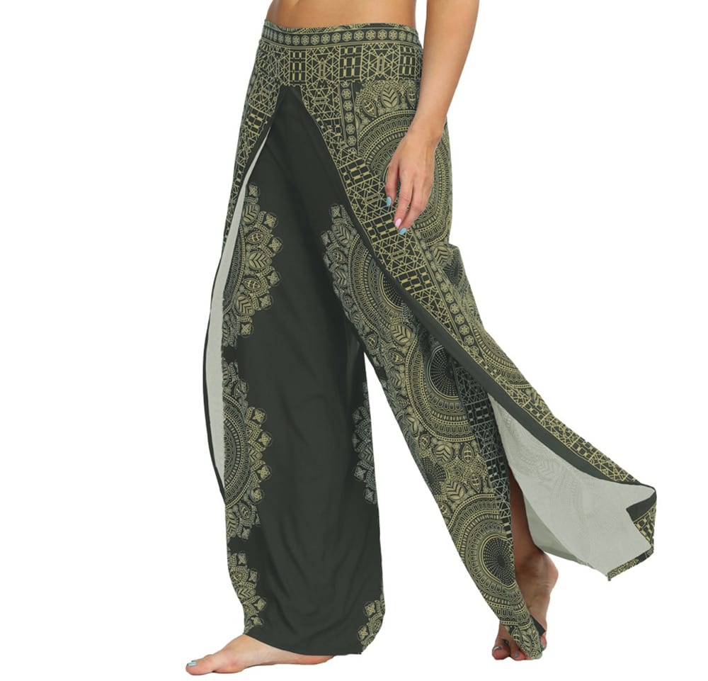 Women's Casual Pants Patchwork Comfortable Baggy Yoga Print Aladdin Harem Hippie Boho Colorful
