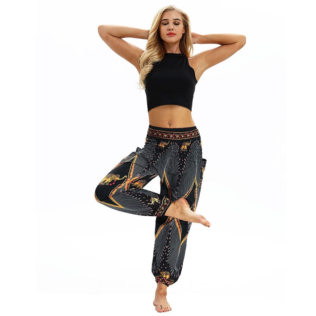 Fashion Bohemian Loose Pant Women Casual Print Travel Lounge Festival Beach High Waist Pant Штаны для йоги Droppship 10 Colors