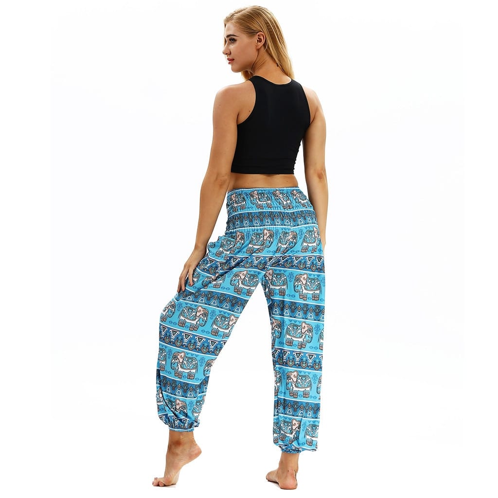 Fashion Bohemian Loose Pant Women Casual Print Travel Lounge Festival Beach High Waist Pant Штаны для йоги Droppship 10 Colors