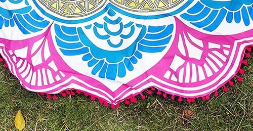 Yoga Mat Chakra Beach Towel Tassel Toalla Mandala Tapestry Sunblock Round Cover-Up Bath Towel Lotus Bohemian  150cm
