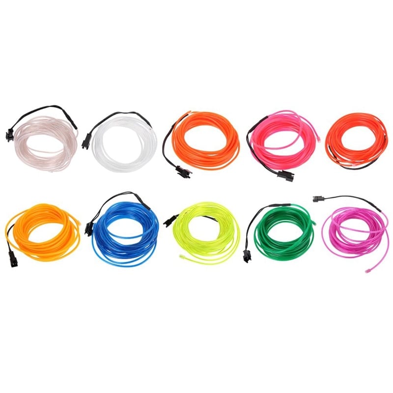 1M/2M/3M/5M/10M Neon Light Dance Party Decor Light Neon LED lamp Flexible EL Wire Rope Tube Waterproof LED Strip