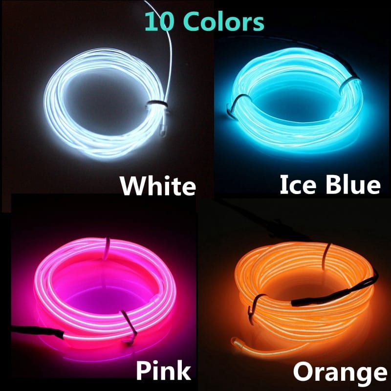 1M/2M/3M/5M/10M Neon Light Dance Party Decor Light Neon LED lamp Flexible EL Wire Rope Tube Waterproof LED Strip