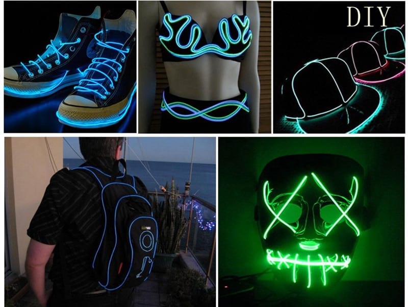 1M/2M/3M/5M/10M Neon Light Dance Party Decor Light Neon LED lamp Flexible EL Wire Rope Tube Waterproof LED Strip