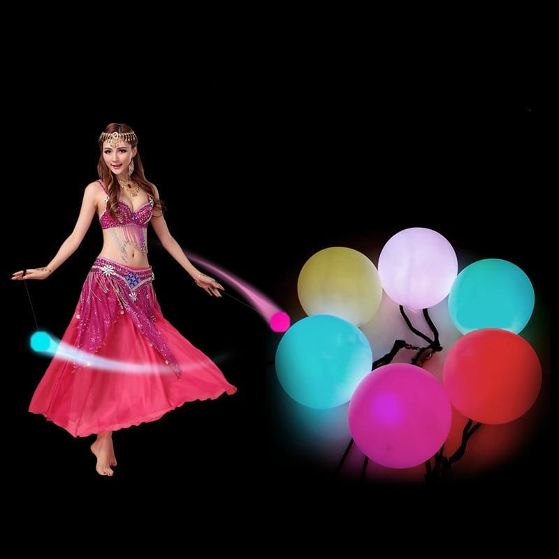 LED Glow POI Ball Belly Dance Accessories RGB LED POI Thrown Balls Belly Dance Hand Props Stage Performance Accessories