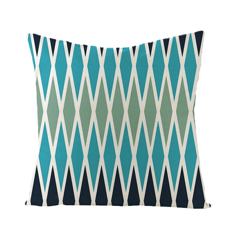 Mintás kispárna huzat Fuwatacchi Pure Linen Cushion Cover Green Yellow Geometric pattern Pillow Covers for Home Chair Sofa Decorative Pillowcase 45x45