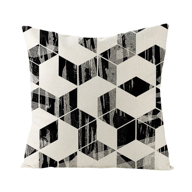 Mintás kispárna huzat Fuwatacchi Pure Linen Cushion Cover Green Yellow Geometric pattern Pillow Covers for Home Chair Sofa Decorative Pillowcase 45x45