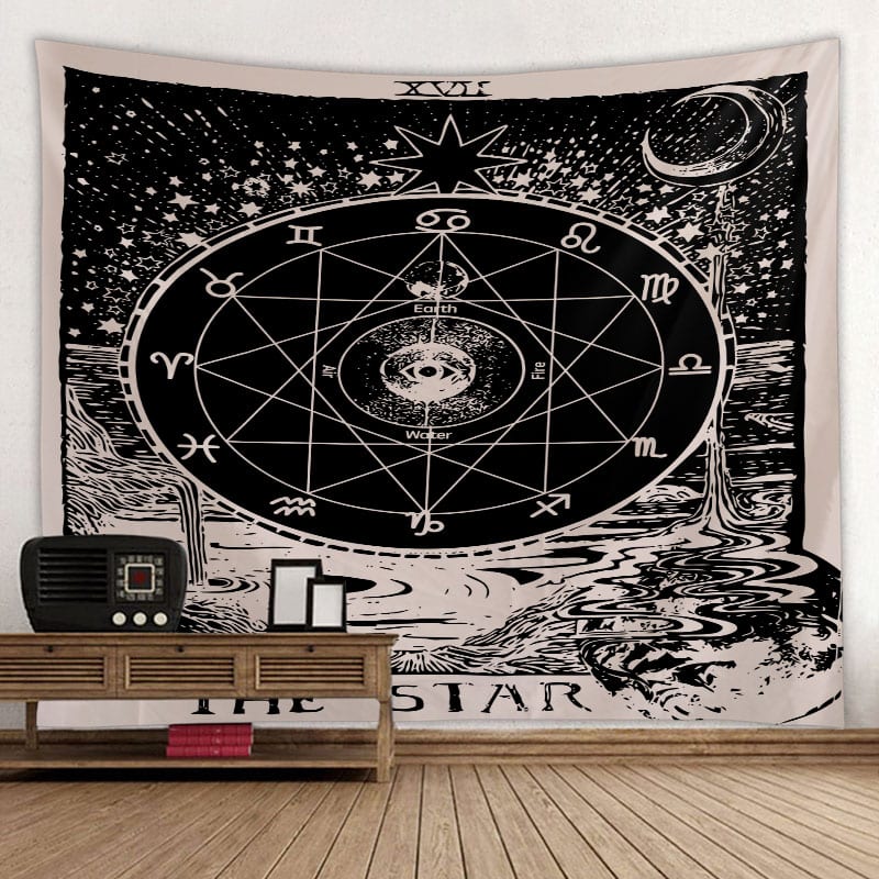 Faliszőnyeg Tarot Card Tapestry Wall Hanging Astrology Divination  For Home Deco Living Room Bedroom  Large Size