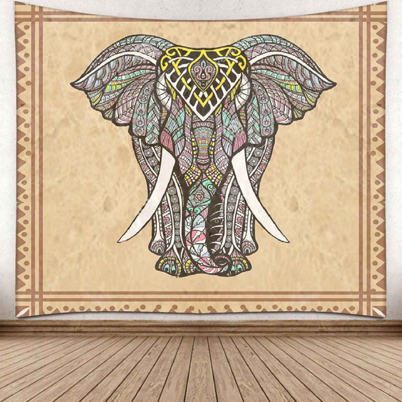 Elefántos faliszőnyeg Elephant Tapestry Mandala Indian Tapestry Wall Hanging Printed Decoration Beach Mat
