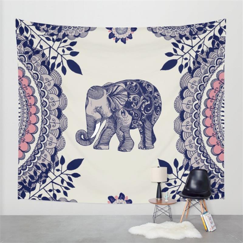 Elefántos faliszőnyeg  150x130cm Bohemia Mandala Blankets Tapestry Elephant Wall Hanging Blanket Dorm Home Decor Mandalas Beach Mat