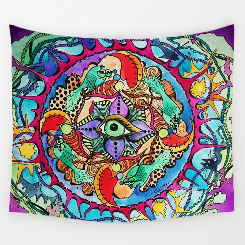 Geometrikus faliszőnyeg Geometric Irregular Hippie Mandala Pattern Tapestry abstract painting Art Wall Hanging Gobelin Livingroom Decor Crafts