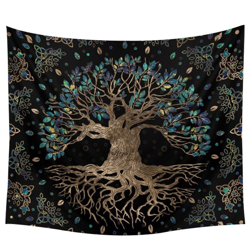 Élet fája faliszőnyeg Life Trees Tapestry Wall Hanging Psychedelic Wall Carpet Bohemian Hippie Wishing Tree Tapestries Home Decor Couch Throw