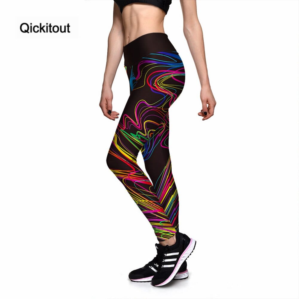 Női jóga nadrág Qickitout Leggings New Hot Women's Wonderful Colorful Painting 3D Print PANTS Women High Waist Pants Trousers Fitness S-XXXXL