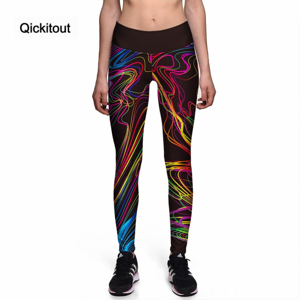 Női jóga nadrág Qickitout Leggings New Hot Women's Wonderful Colorful Painting 3D Print PANTS Women High Waist Pants Trousers Fitness S-XXXXL