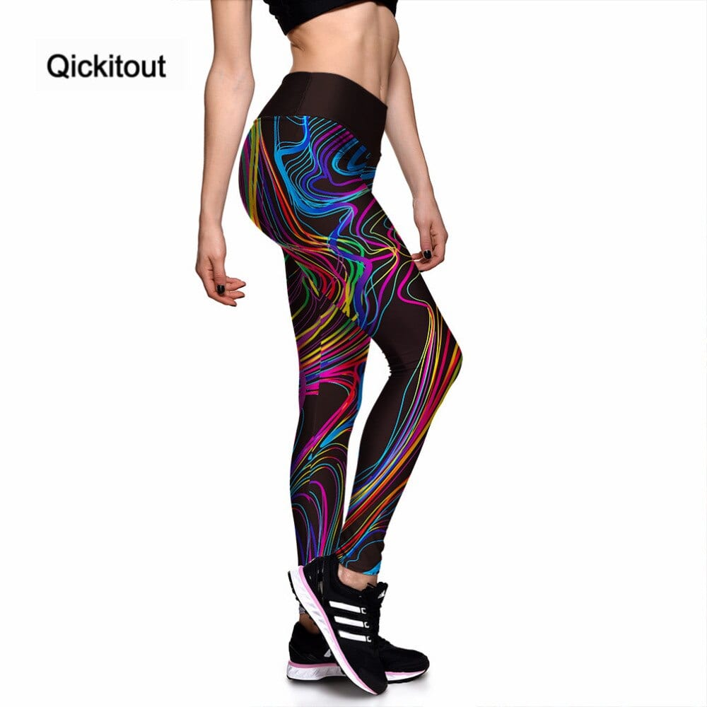 Női jóga nadrág Qickitout Leggings New Hot Women's Wonderful Colorful Painting 3D Print PANTS Women High Waist Pants Trousers Fitness S-XXXXL
