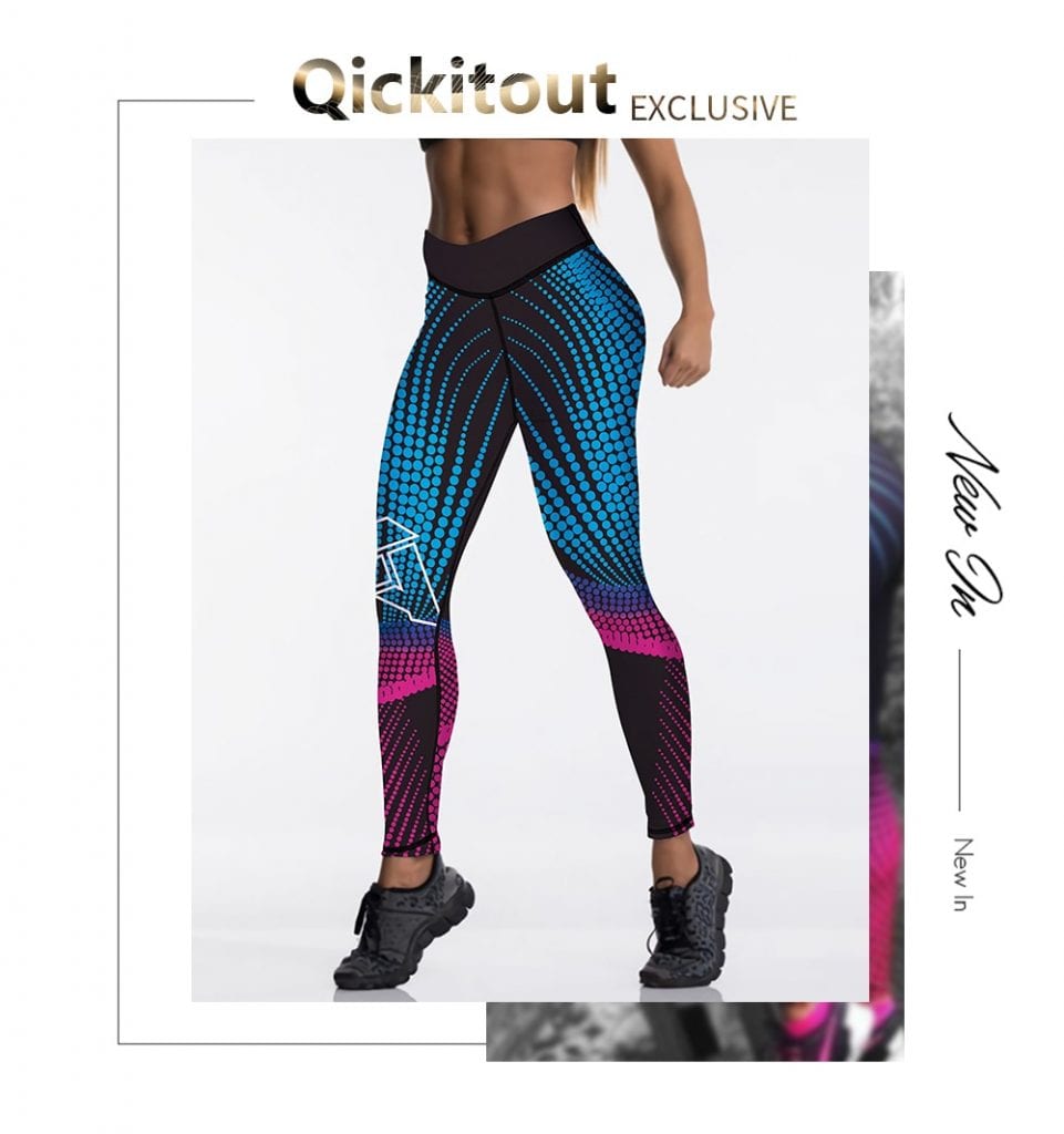 Női jóga nadrág Qickitout 12%spandex Sexy High Waist Elasticity Women Digital Printed Leggings Push Up Strength Pants