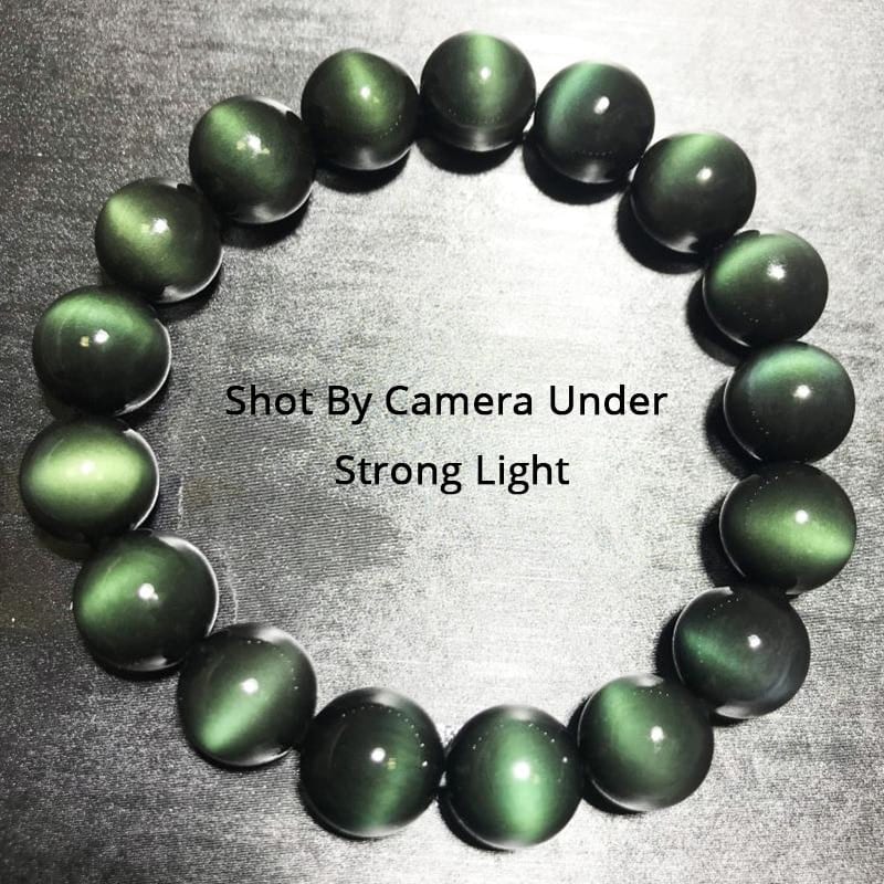 Karkötő Genuine Rainbow Bracelet Green Color Eyes Natural Stone Obsidian Beads Bracelets For Men And Women 8-18mm Lucky Buddha Jewelry