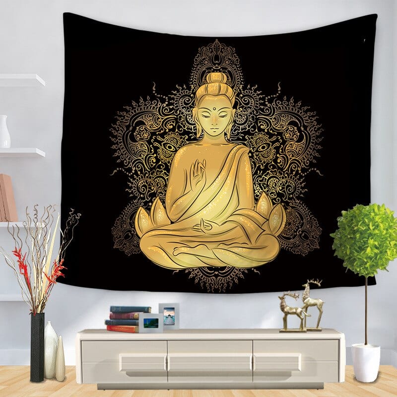 Faliszőnyeg Buddha Statue Tapestry Wall Hanging Wall Cloth Tapestries Psychedelic Yoga Carpet Home Decoration