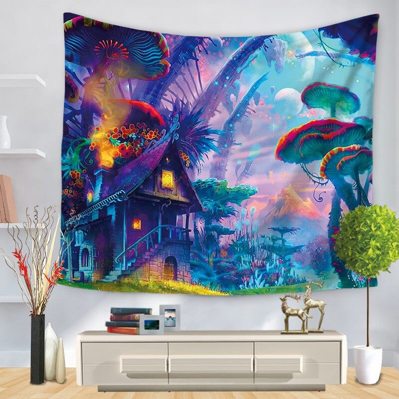 Gombás Faliszőnyeg Hongbo Hippie Mandala Pattern Tapestry Abstract Painting Art Wall Hanging Blanket Livingroom Decor Crafts Multifunction Mat