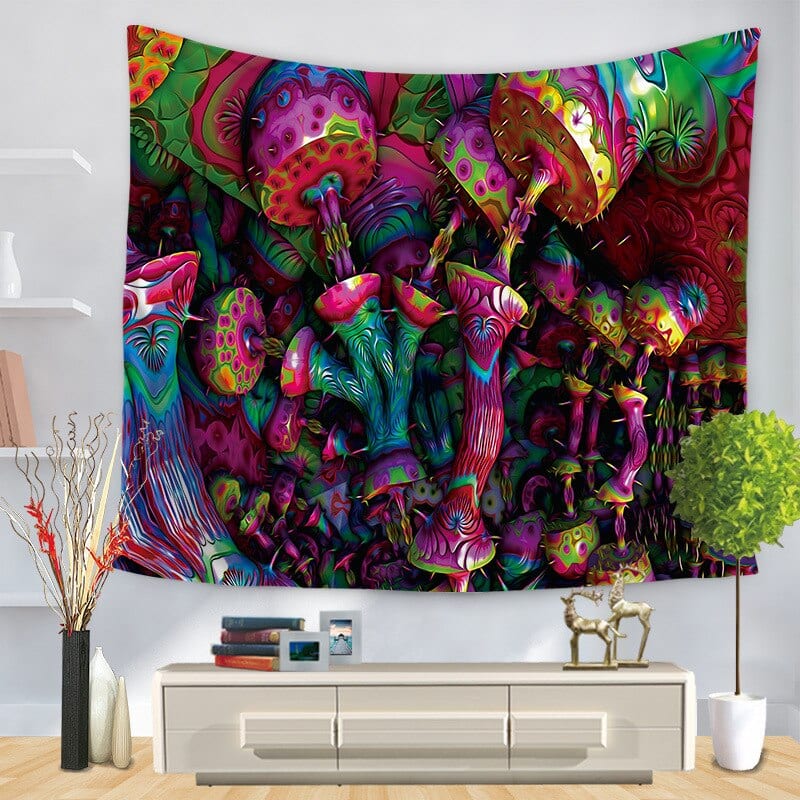 Gombás Faliszőnyeg Hongbo Hippie Mandala Pattern Tapestry Abstract Painting Art Wall Hanging Blanket Livingroom Decor Crafts Multifunction Mat
