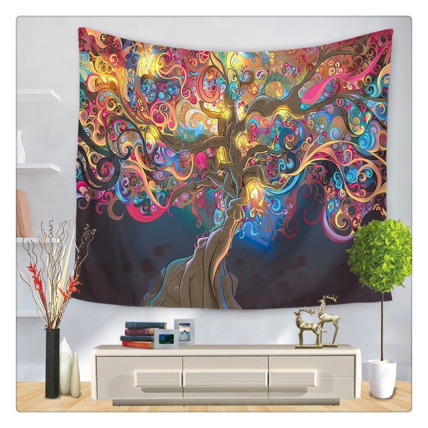 Gombás Faliszőnyeg Hongbo Hippie Mandala Pattern Tapestry Abstract Painting Art Wall Hanging Blanket Livingroom Decor Crafts Multifunction Mat
